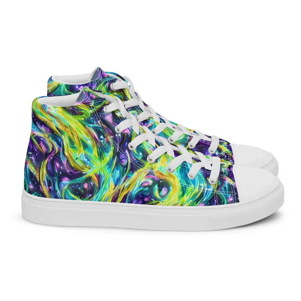 Hypercolor Lagoon on Women's High Top Canvas Shoes — Right
