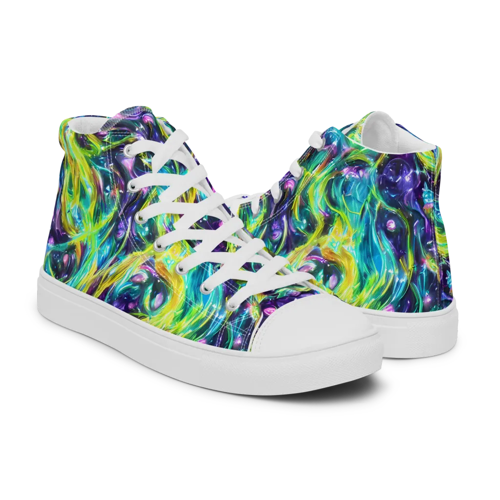 Hypercolor Lagoon on Women's High Top Canvas Shoes — Right