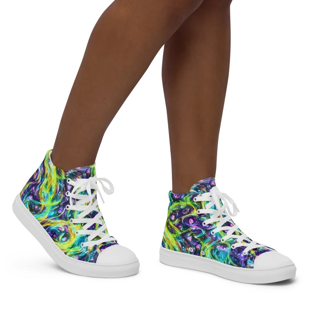 Hypercolor Lagoon on Women's High Top Canvas Shoes — Right
