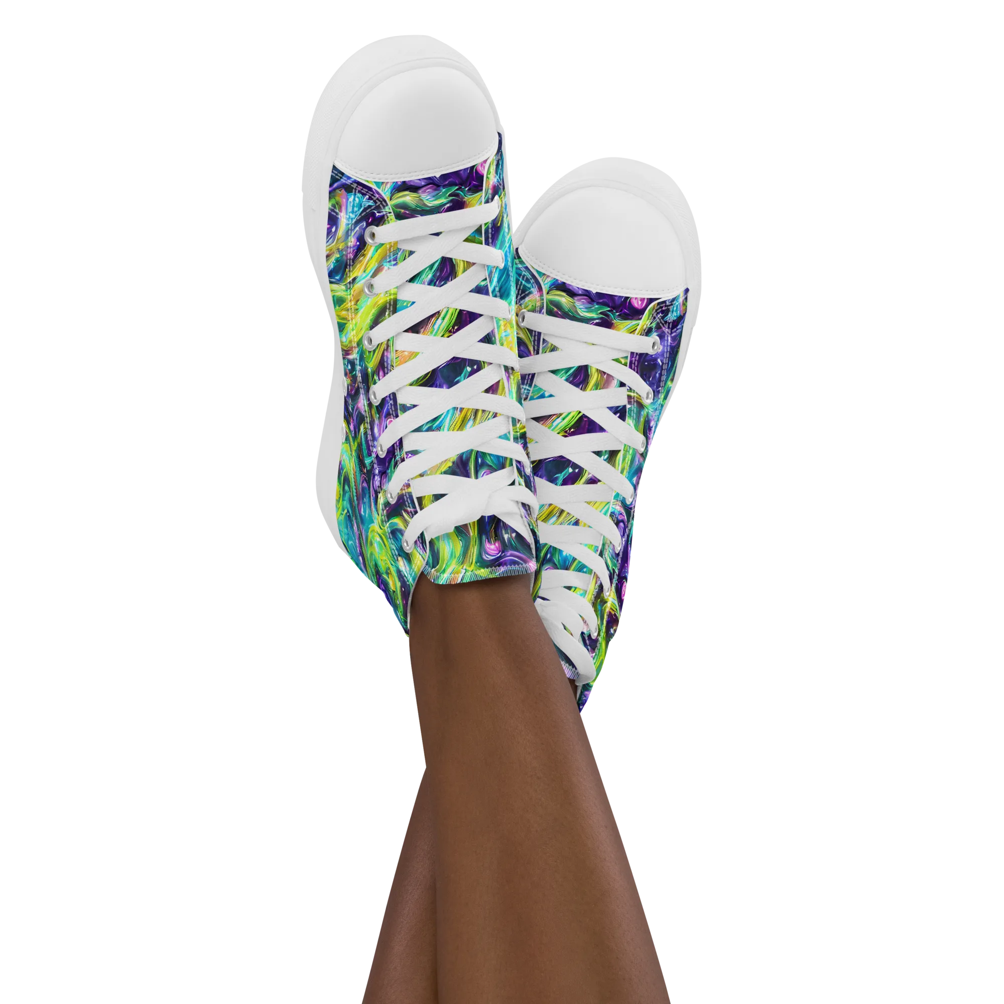 Hypercolor Lagoon on Women's High Top Canvas Shoes — Front