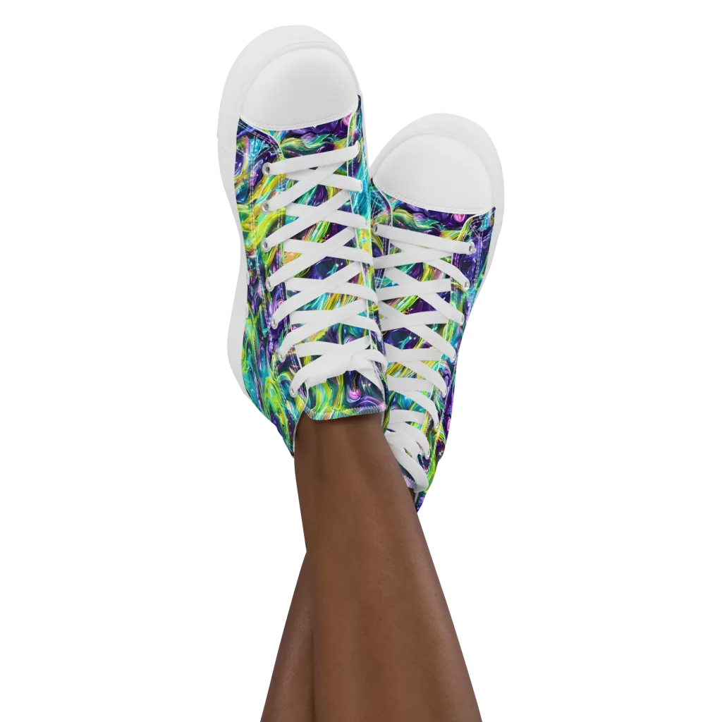 Hypercolor Lagoon on Women's High Top Canvas Shoes — Front