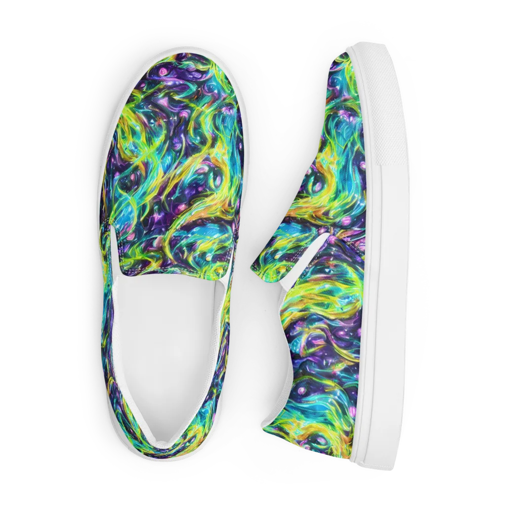 Hypercolor Lagoon on Men's Slip-On Canvas Shoes — Front