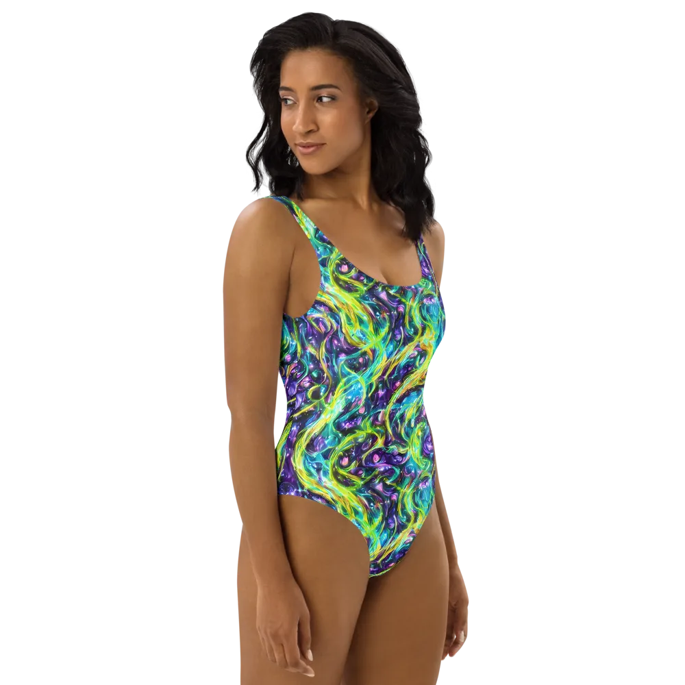Hypercolor Lagoon on One-Piece Swimsuit — Right