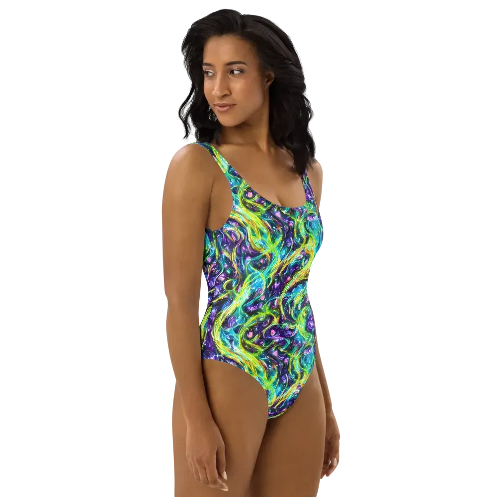 Hypercolor Lagoon on One-Piece Swimsuit — Right