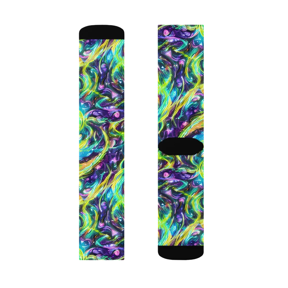 Hypercolor Lagoon on Socks — Right Sock