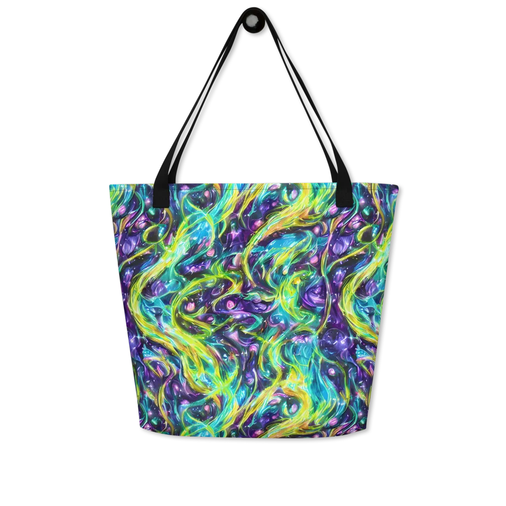 Hypercolor Lagoon on Large Tote Bag W/ Pocket — Front