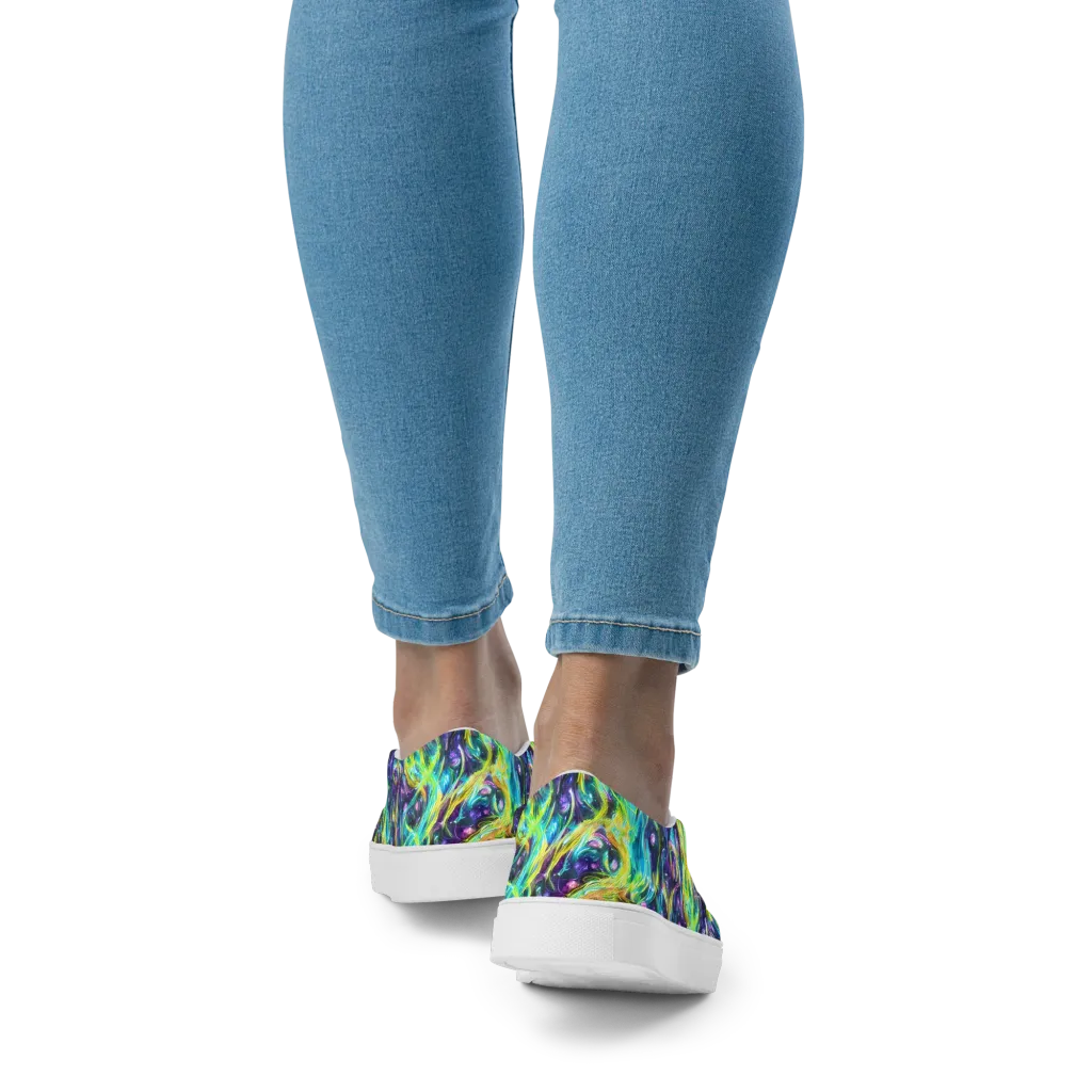 Hypercolor Lagoon on Women's Slip-On Canvas Shoes — Back