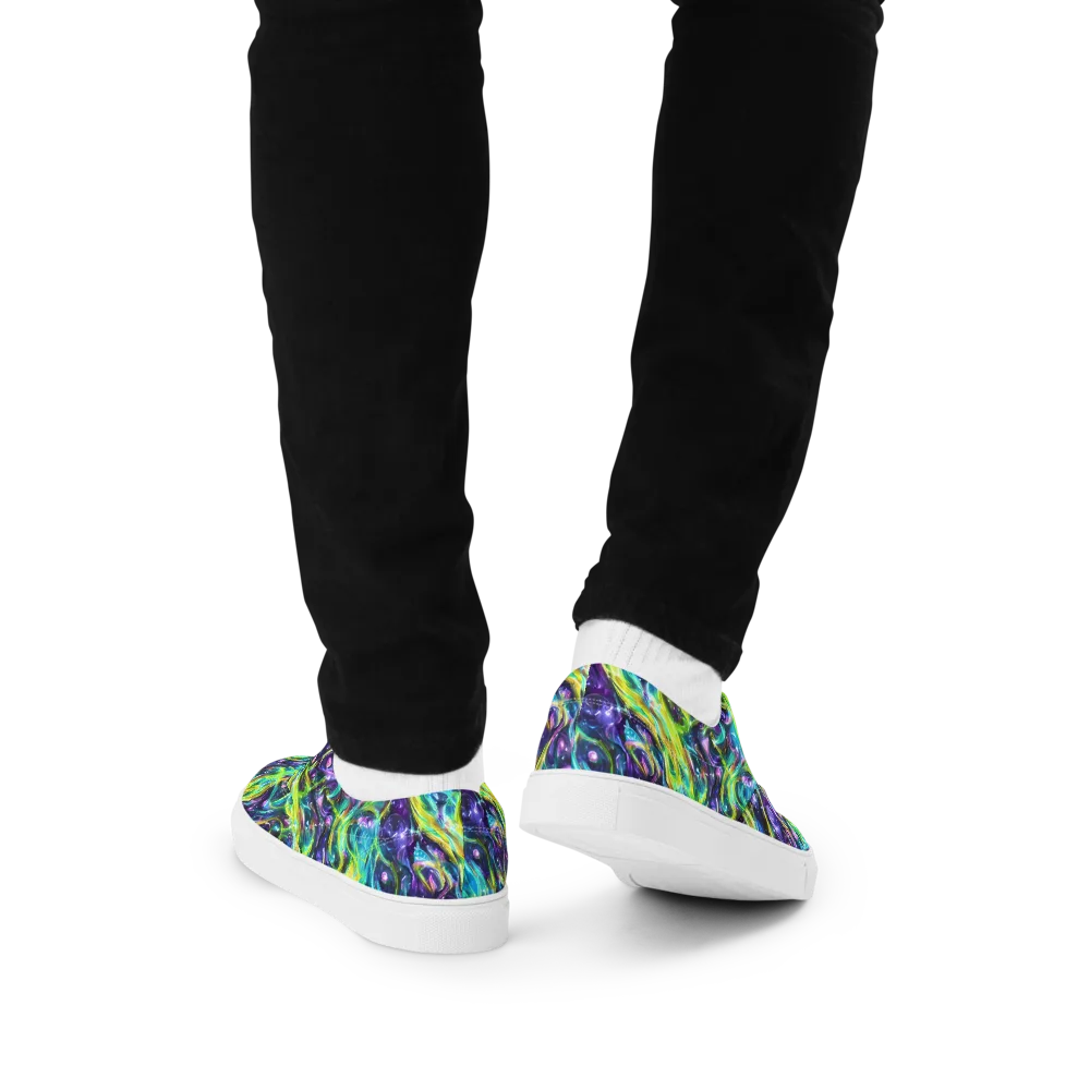 Hypercolor Lagoon on Men's Lace-Up Canvas Shoes — Back