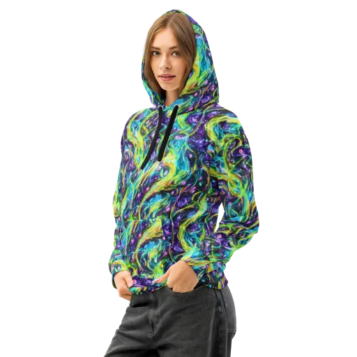 Hypercolor Lagoon on a Cotton Hoodie