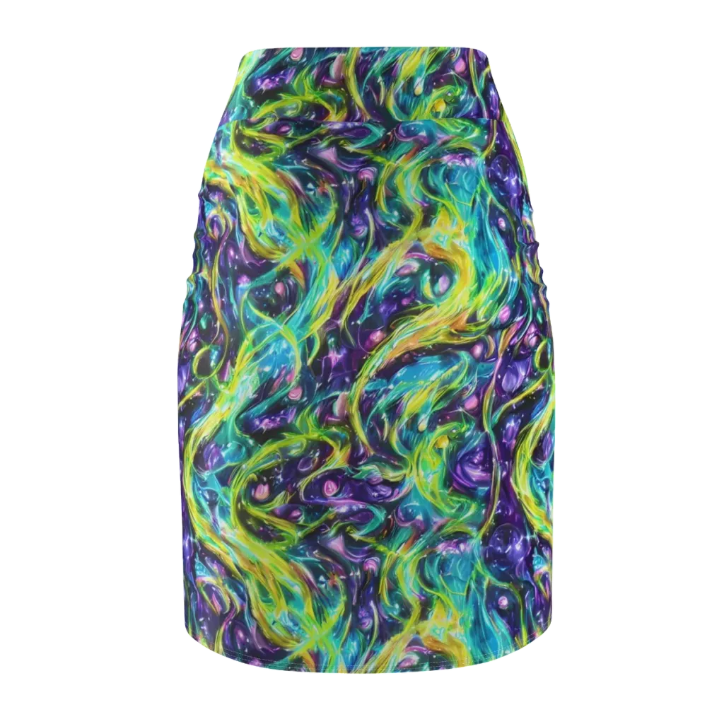 Hypercolor Lagoon on Pencil Skirt — Back