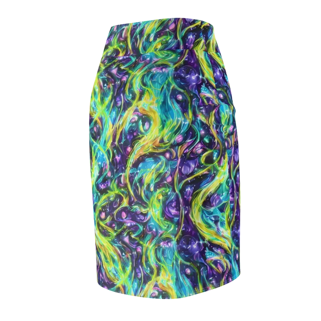 Hypercolor Lagoon on Pencil Skirt — Back Side