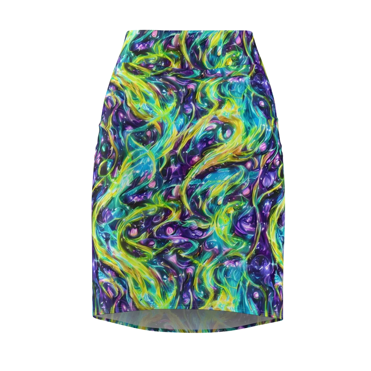 Hypercolor Lagoon on Pencil Skirt — Front