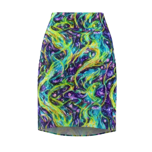 Hypercolor Lagoon on a Pencil Skirt