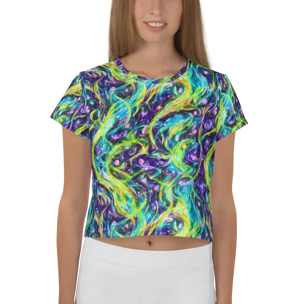 Hypercolor Lagoon on Crop Tee — Front