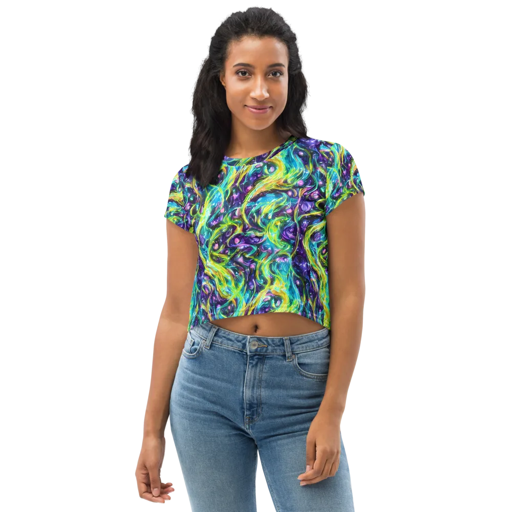 Hypercolor Lagoon on Crop Tee — Front