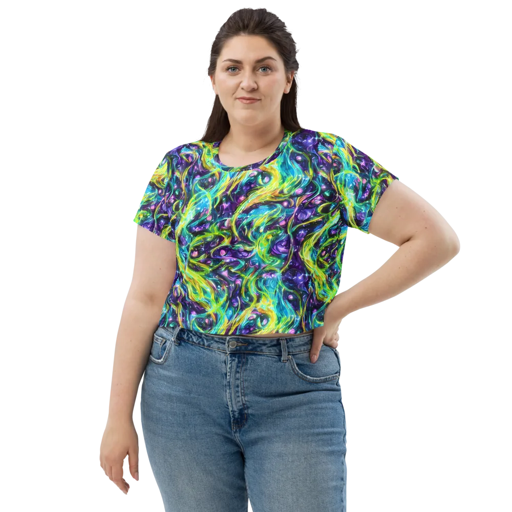 Hypercolor Lagoon on Crop Tee — Front