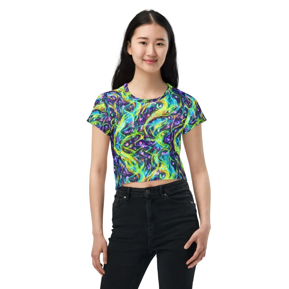 Hypercolor Lagoon on Crop Tee — Front