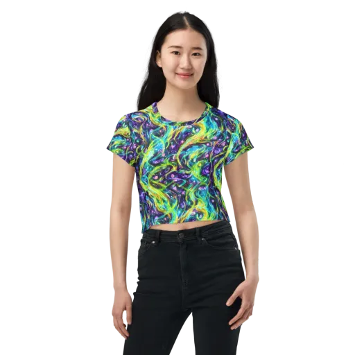 Hypercolor Lagoon on a Crop Tee
