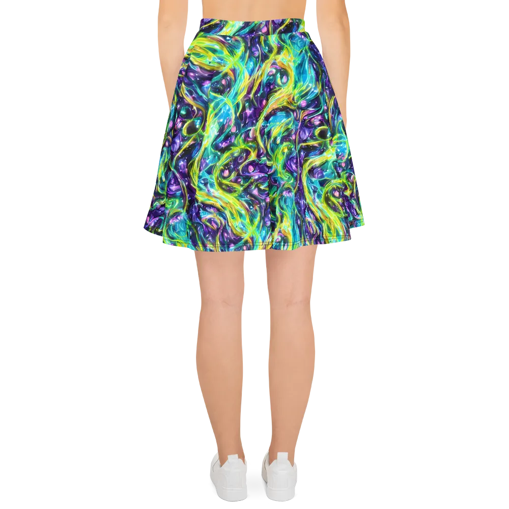 Hypercolor Lagoon on Skater Skirt — Back