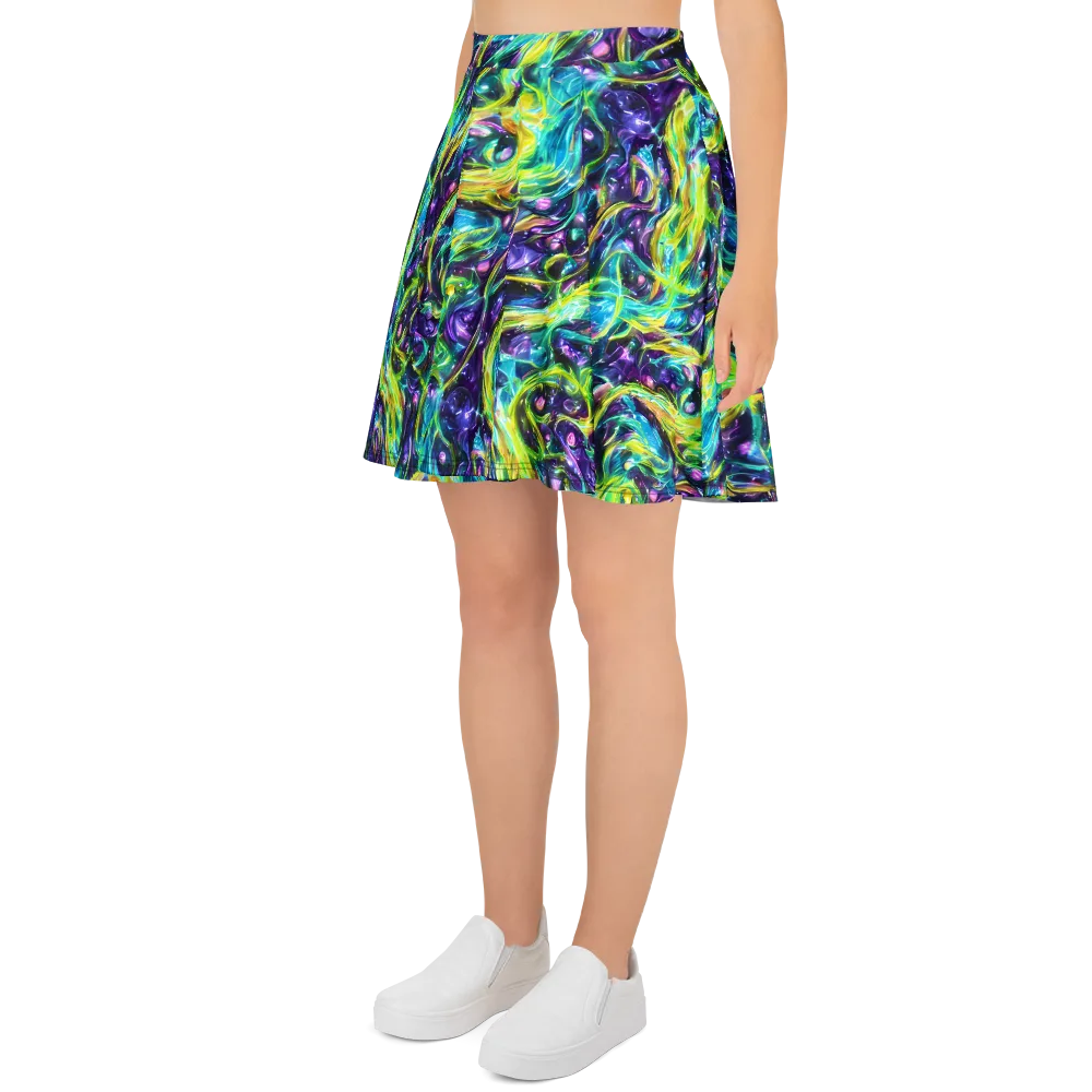 Hypercolor Lagoon on Skater Skirt — Left