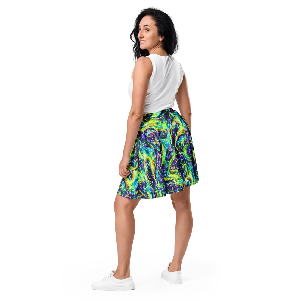 Hypercolor Lagoon on Skater Skirt — Back