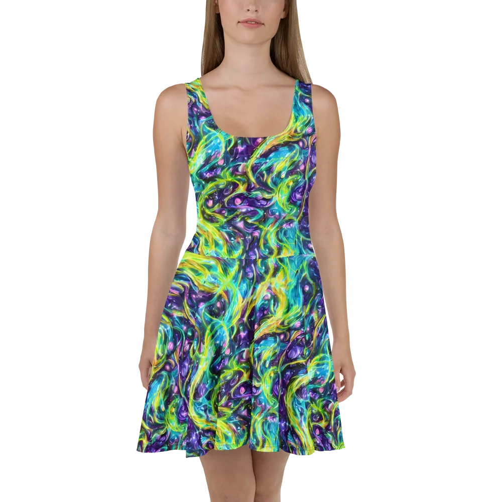 Hypercolor Lagoon on Skater Dress — Front