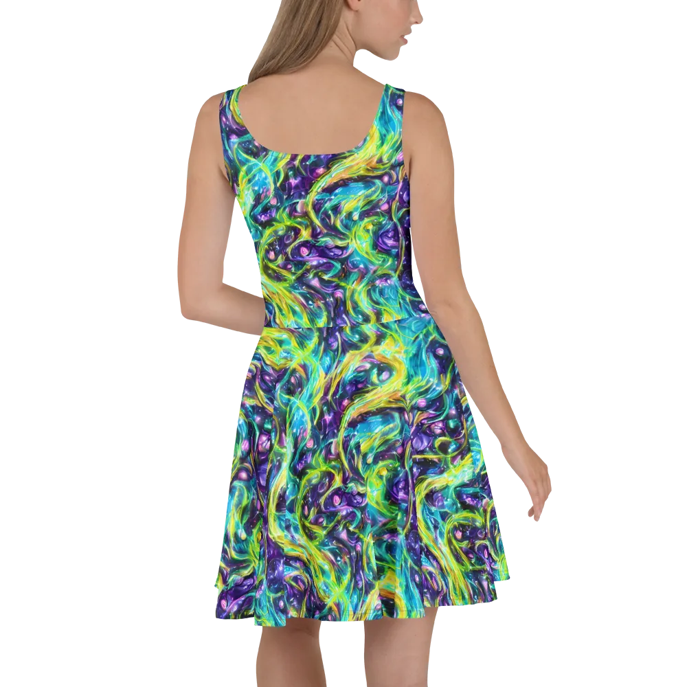Hypercolor Lagoon on Skater Dress — Back