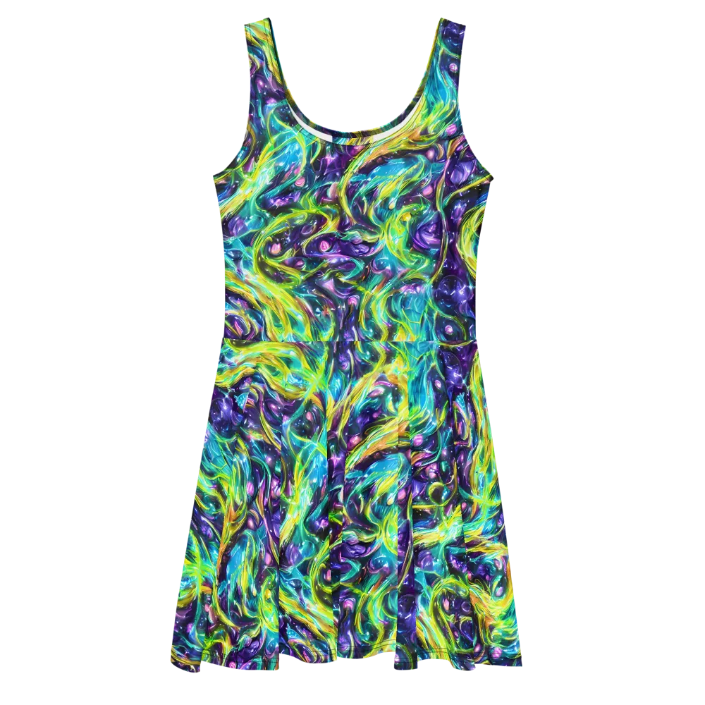 Hypercolor Lagoon on Skater Dress — Front