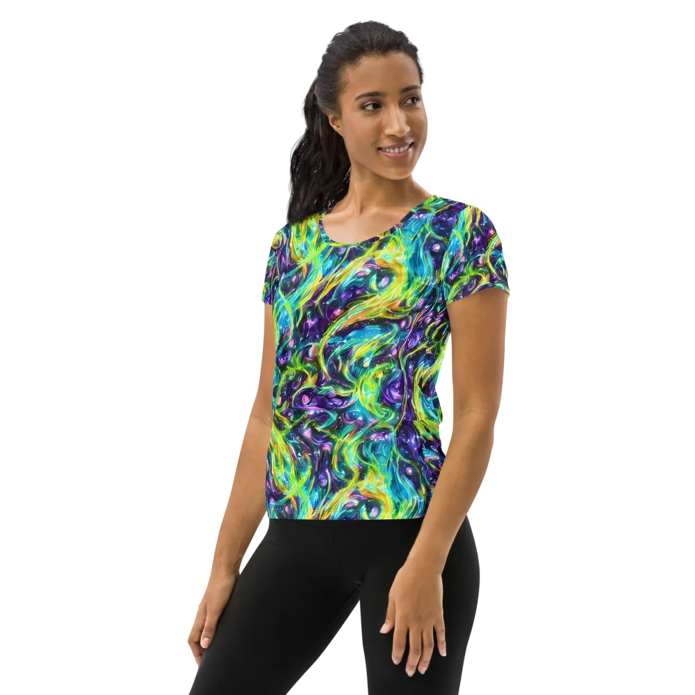 Hypercolor Lagoon on Women's Athletic T-Shirt — Left