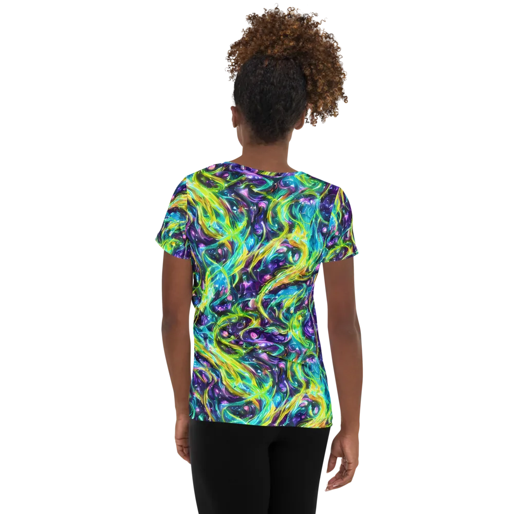Hypercolor Lagoon on Women's Athletic T-Shirt — Back
