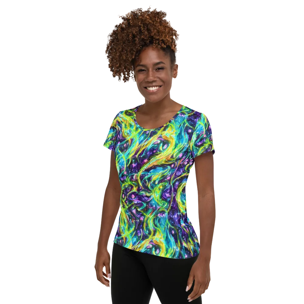 Hypercolor Lagoon on Women's Athletic T-Shirt — Left