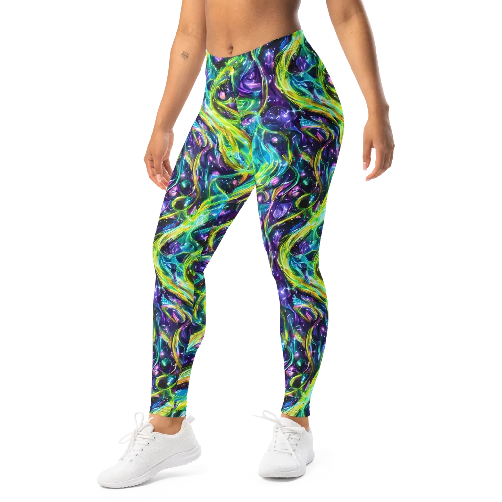 Hypercolor Lagoon on Leggings — Left Front