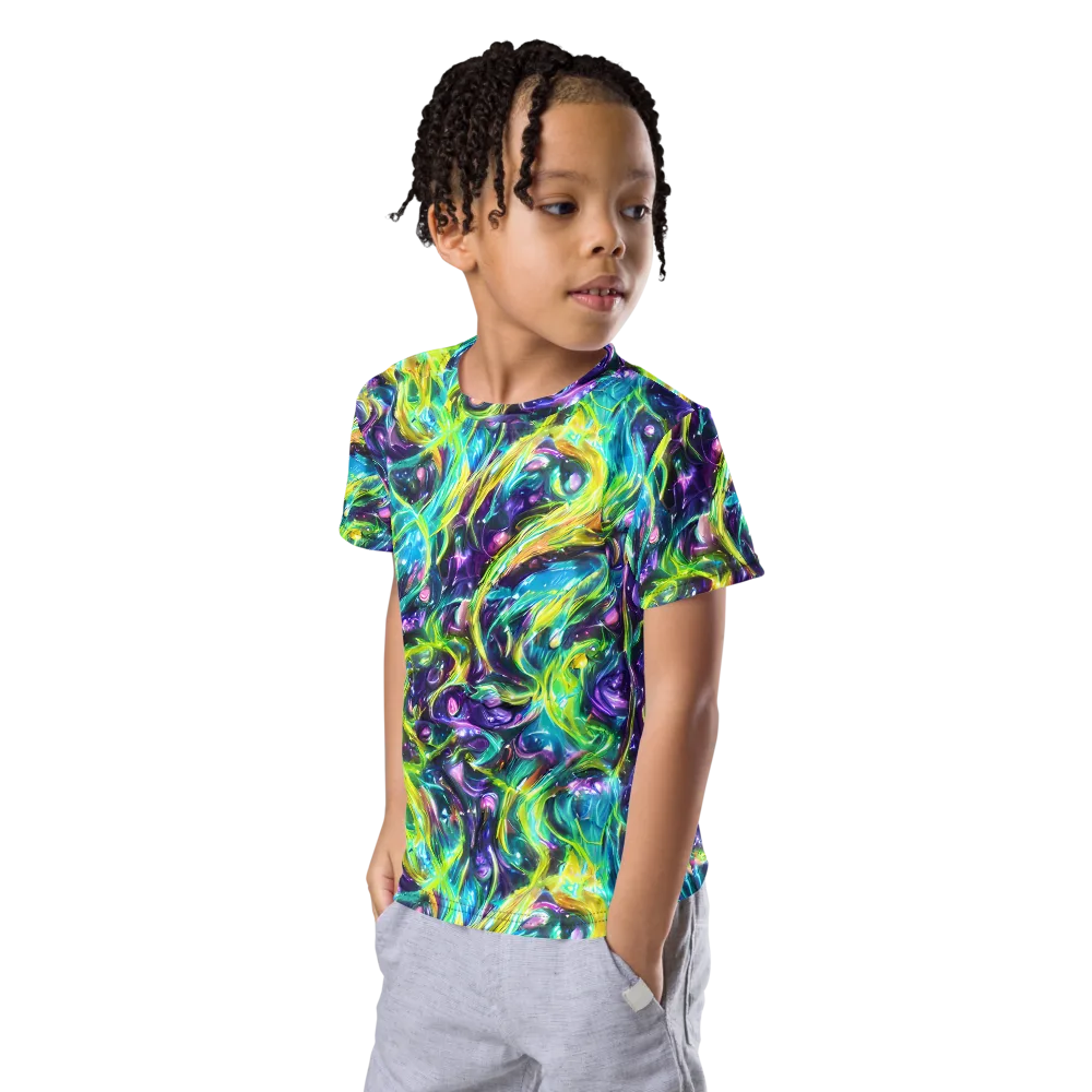 Hypercolor Lagoon on Kids Crew Neck T-Shirt — Left Front