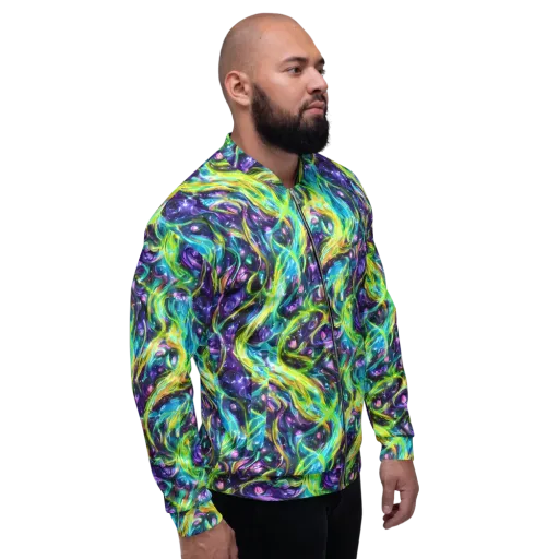 Hypercolor Lagoon on a Bomber Jacket