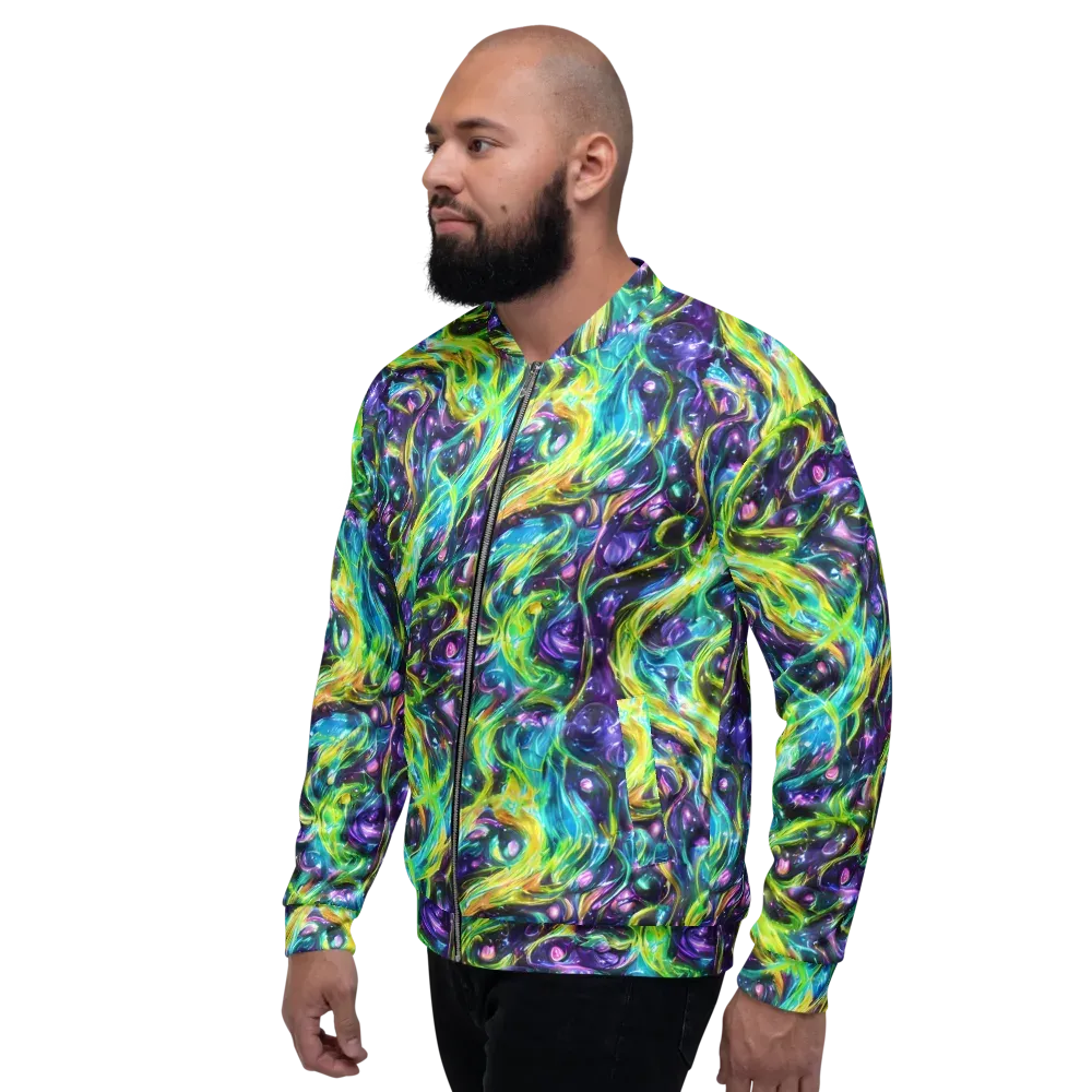 Hypercolor Lagoon on Bomber Jacket — Left