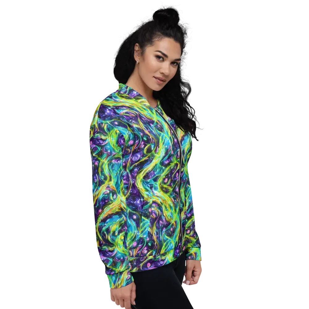 Hypercolor Lagoon on Bomber Jacket — Right