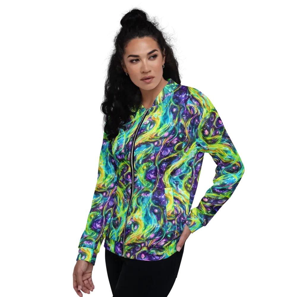 Hypercolor Lagoon on Bomber Jacket — Left