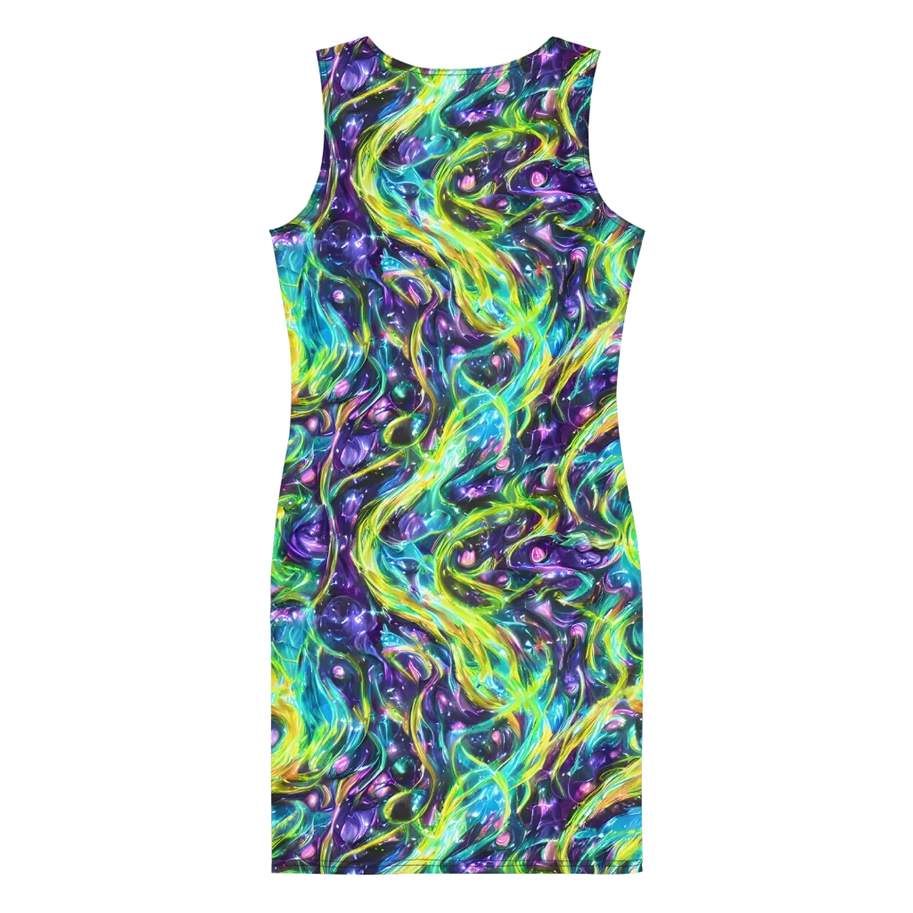 Hypercolor Lagoon on Bodycon Dress — Back