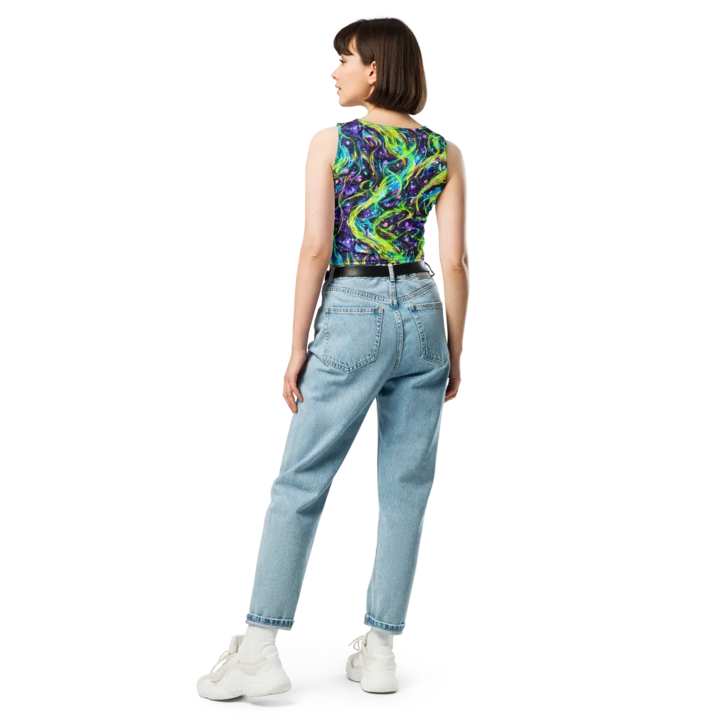 Hypercolor Lagoon on Crop Top — Back