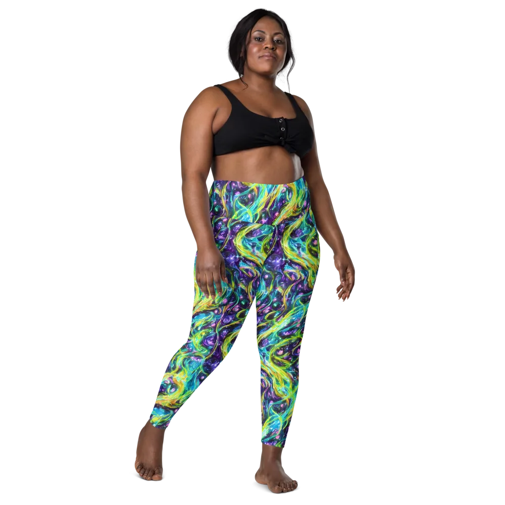 Hypercolor Lagoon on Leggings with Pockets — Front