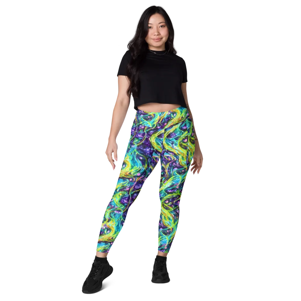 Hypercolor Lagoon on Leggings with Pockets — Front