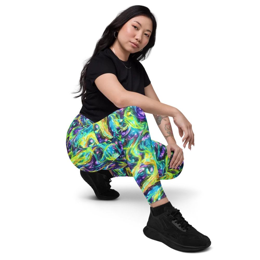 Hypercolor Lagoon on Leggings with Pockets — Right Front