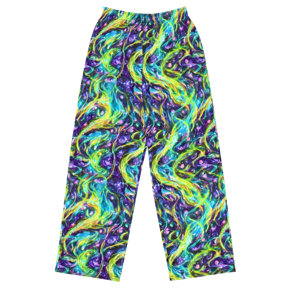 Hypercolor Lagoon on Wide-Leg Pants — Front