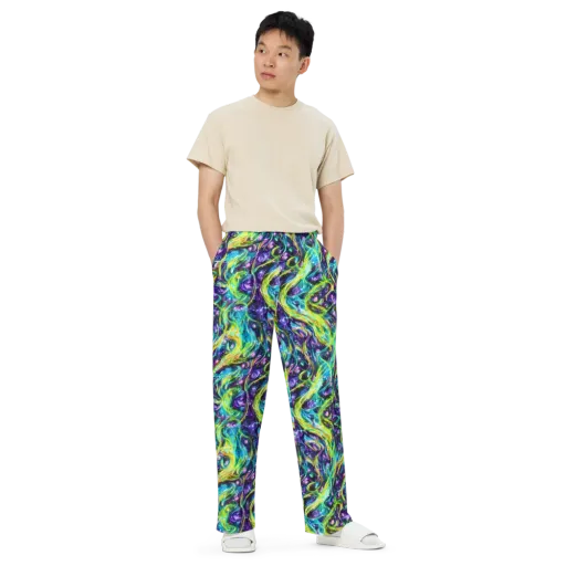Hypercolor Lagoon on a Wide-Leg Pants