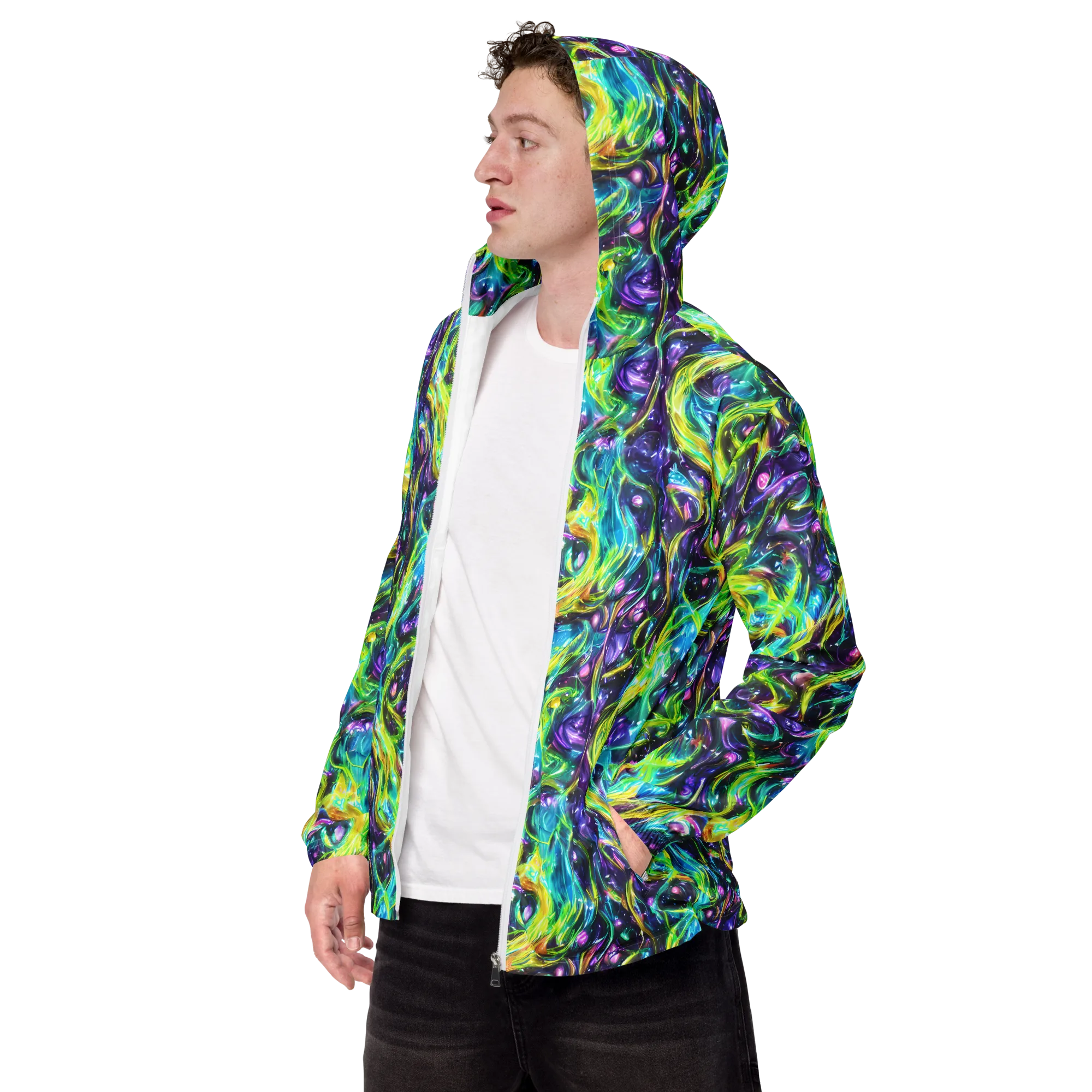 Hypercolor Lagoon on Men's Windbreaker — Left Front