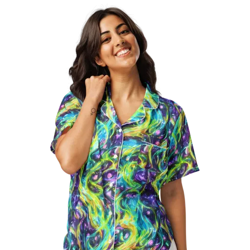 Hypercolor Lagoon on a Women's Short Sleeve Pajama Top
