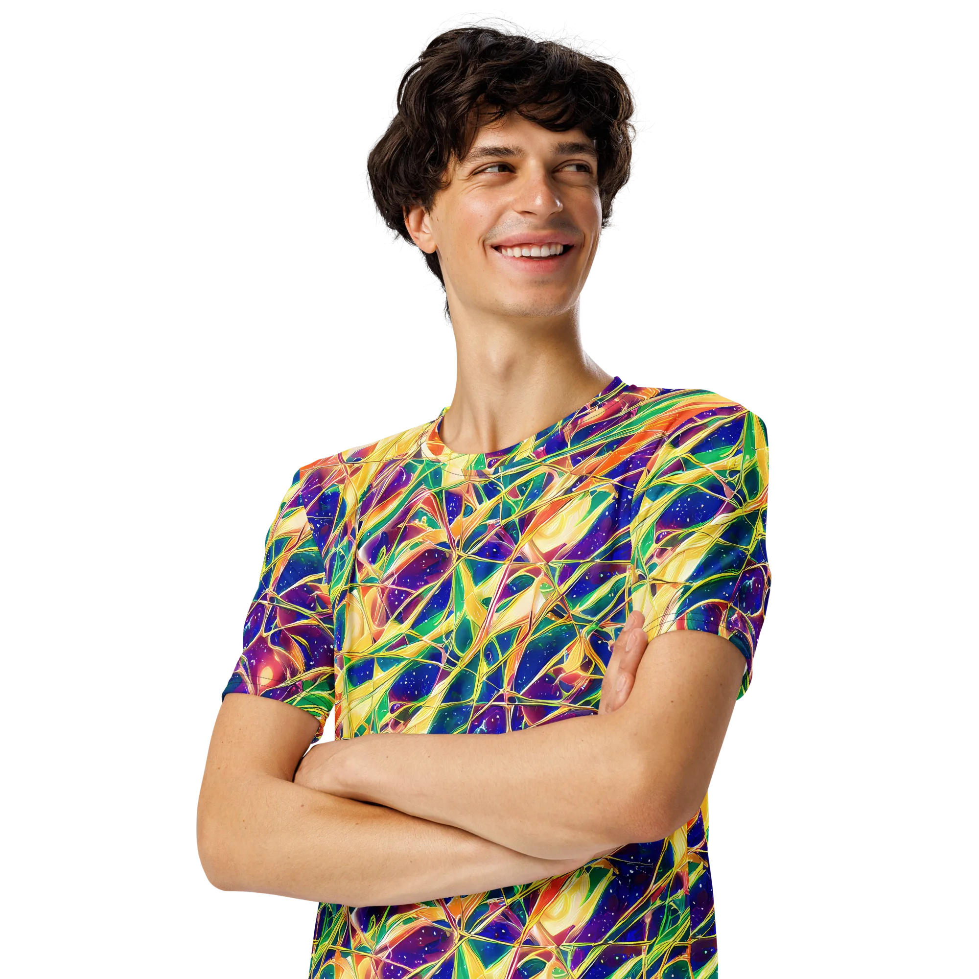 Solar Prism on Men's Crew Neck T-Shirt — Left Front