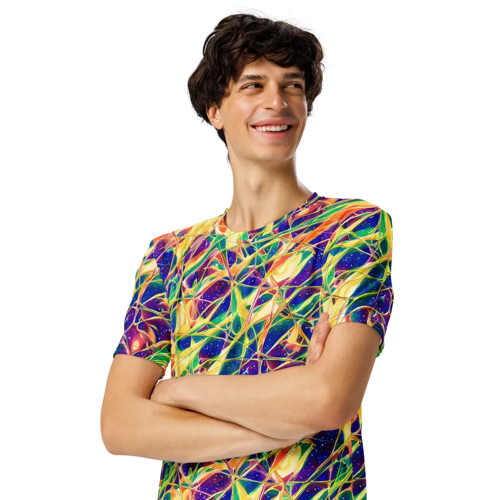 Solar Prism on Men's Crew Neck T-Shirt — Left Front