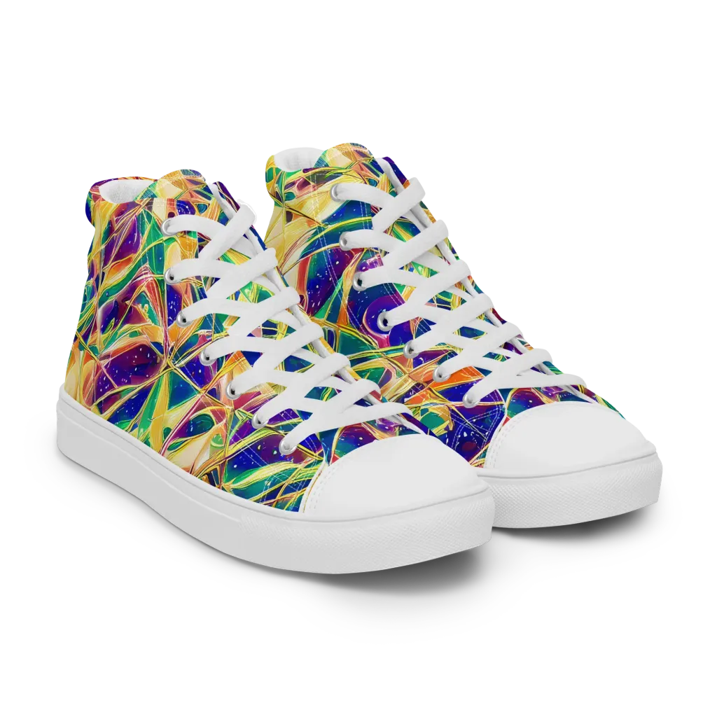 Solar Prism on Men's High Top Canvas Shoes — Right Front