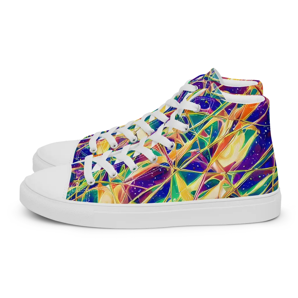 Solar Prism on Men's High Top Canvas Shoes — Left